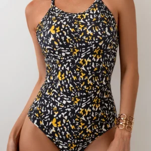 2026 Printed Swimsuit Women One Piece Halter Swimwear Female Sexy Bodysuit Bathers Bathing Swimming Swim Suit Beachwear 1