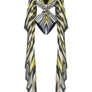 Vzvn 2026 New for Women Swimwear Bodysuit Sexy Fashion Print Swim Suit Bathing Suit Beachwear Long Sleeve One Piece Swimsuit 1